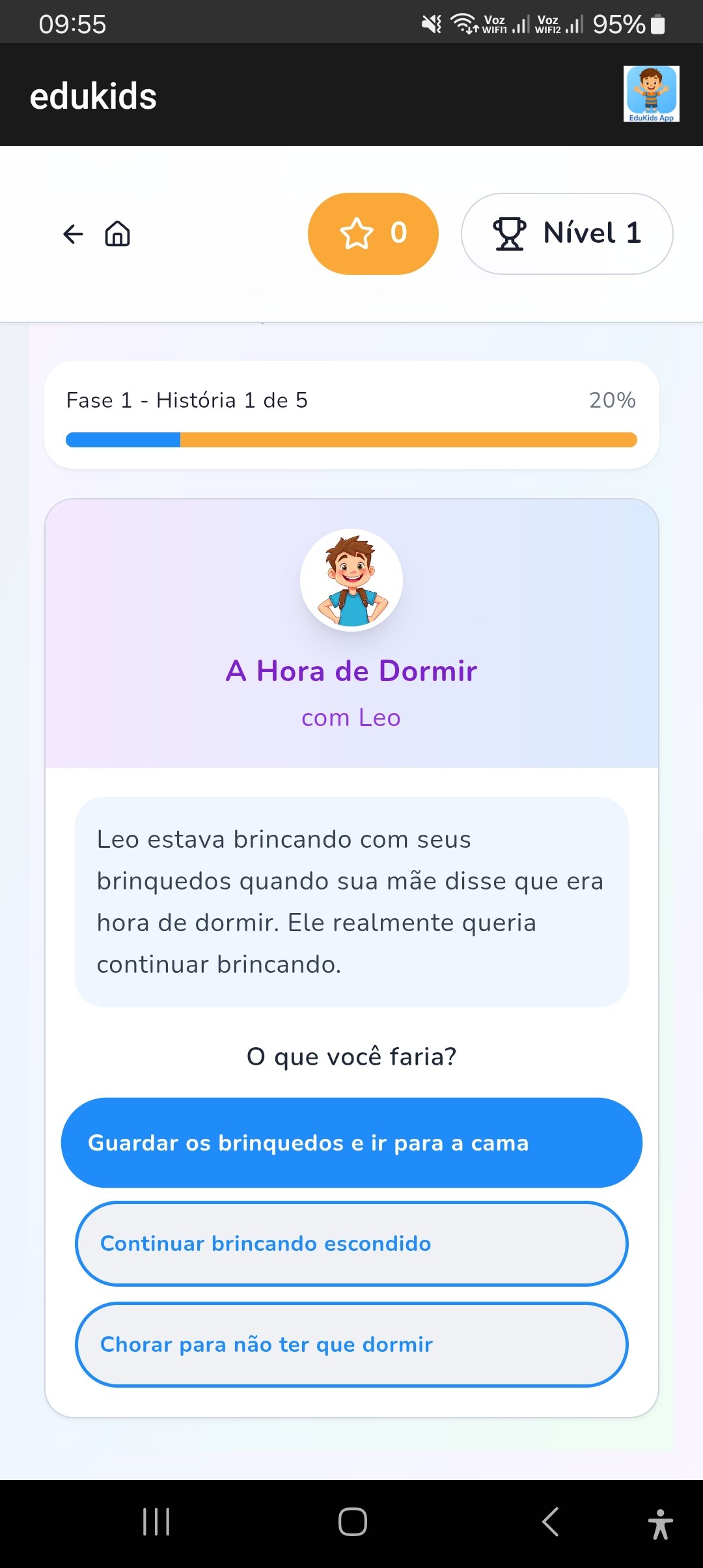 Tela do EduKids — jogo educativo